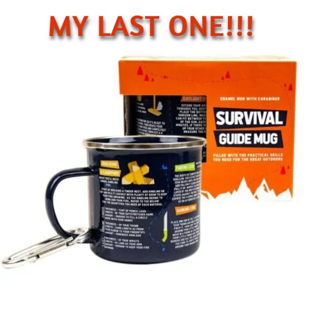 Survival Guide Cup by Gift Republic for Camping Hiking Travel